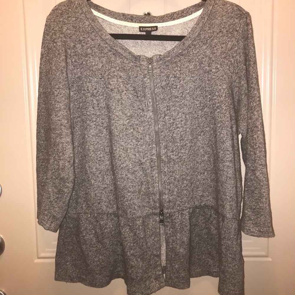 Express peplum zip-up sweatshirt